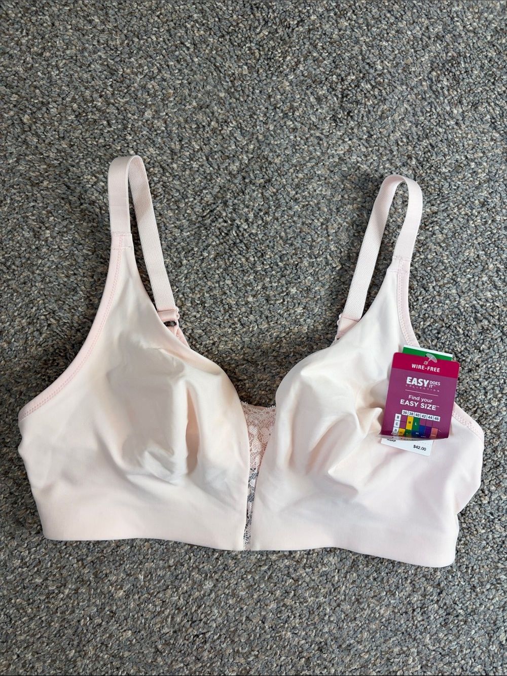 Olga Light Pink Wire Free Easy-Fit Bra 38D/DD 40 B/C NWT